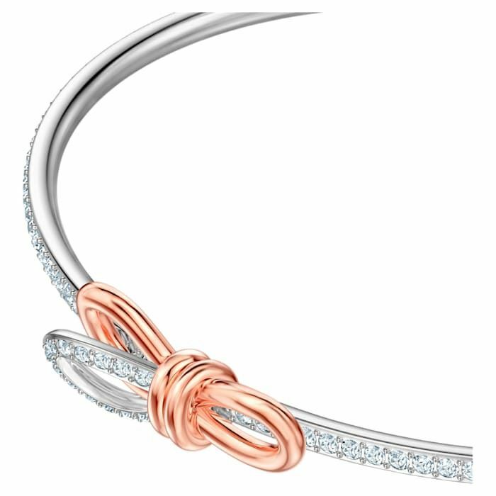 Swarovski Lifelong Bow bangle Bow, White, Mixed metal finish 5447079