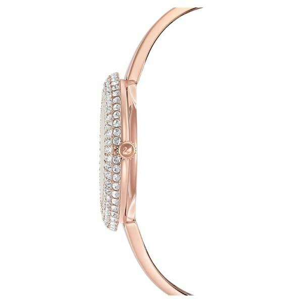 Crystal Rose watch Metal bracelet, Rose gold tone, Rose-gold tone PVD
