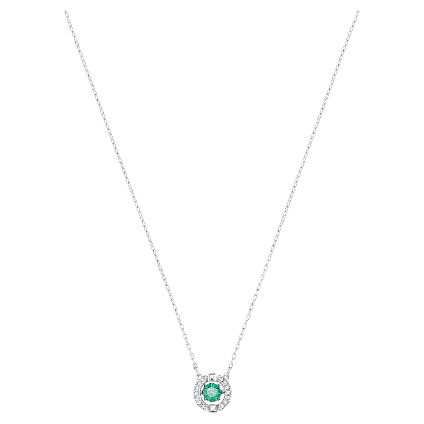 Genuine Swarovski Sparkling Dance Necklace, Green Crystal Rhodium plated 5496308