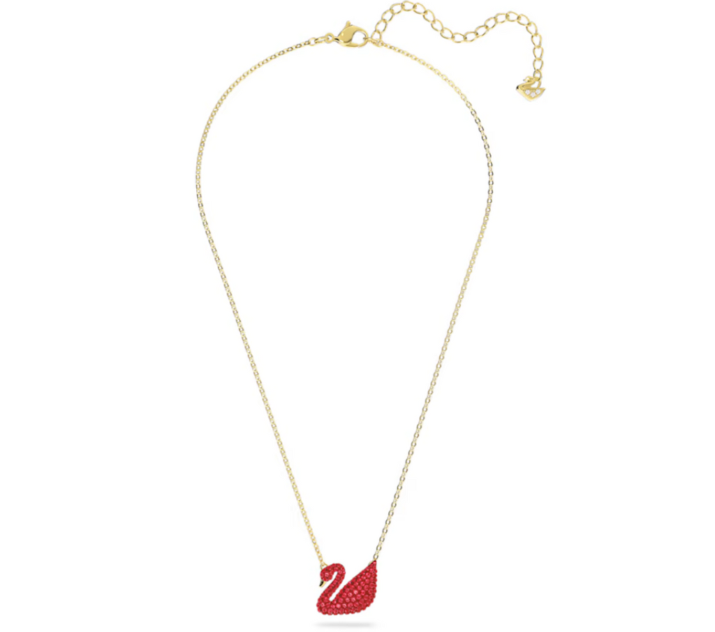 Genuine Swarovski Swarovski Iconic Swan Gold Plated Red Swan Pendant 5465400