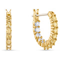 Genuine Swarovski Vittore hoop earrings Round cut, Gold tone 5522880