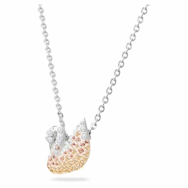 Swarovski Iconic Swan pendant Swan, Small, Braun, Rhodium plated 5215038