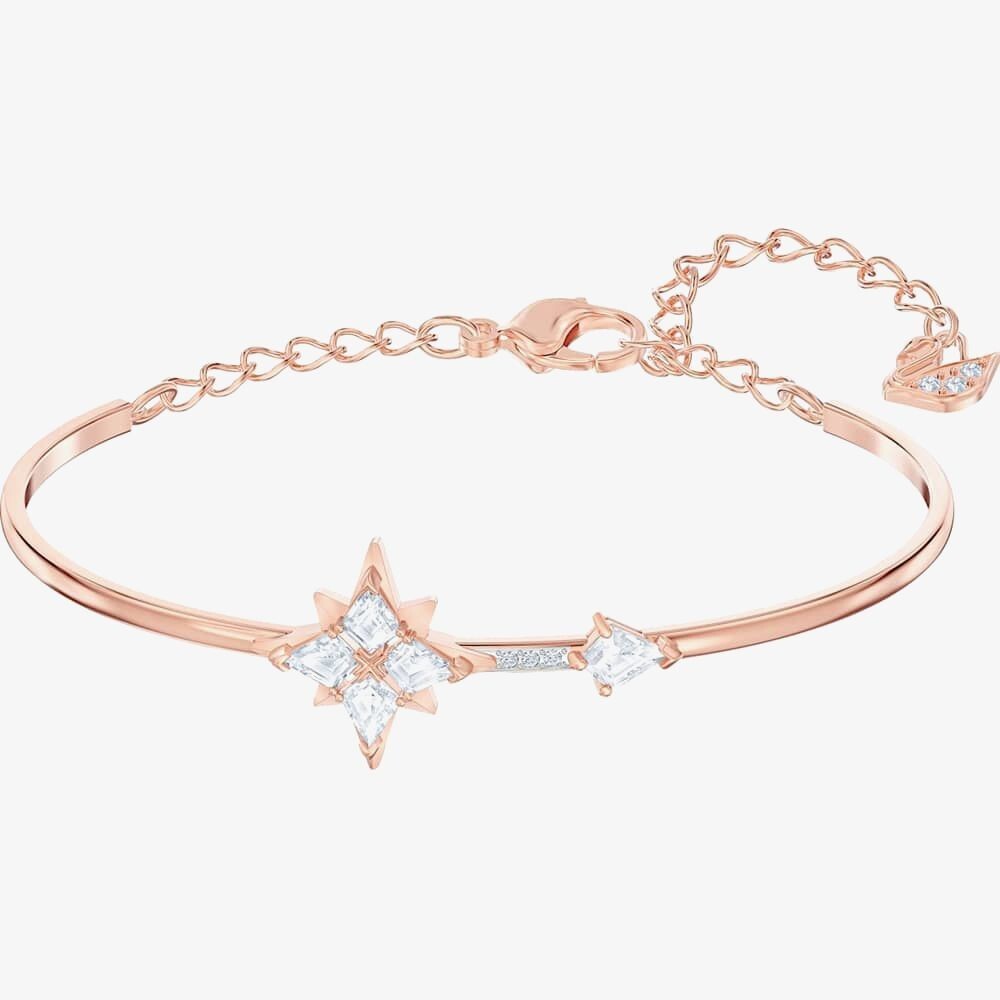 Genuine Swarovski Symbolic Clear Crystal Rose Gold Tone Bangle 5494338