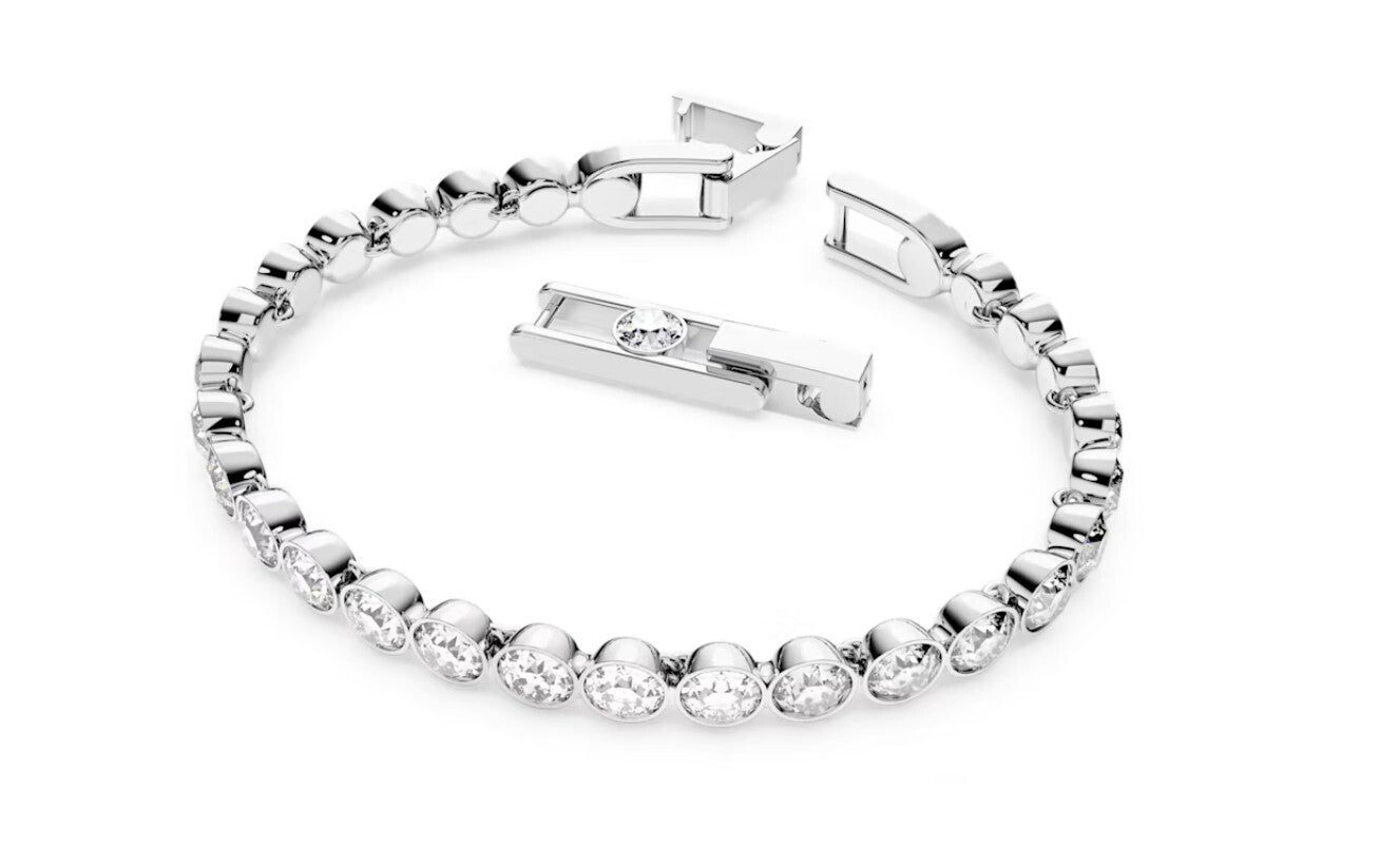 Genuine Swarovski  Round Cut White Rhodium Plated Tennis Bracelet 1791305
