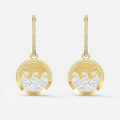 Genuine Swarovski Shine Wave Pierced Earrings, Light multi-colored, 5524202
