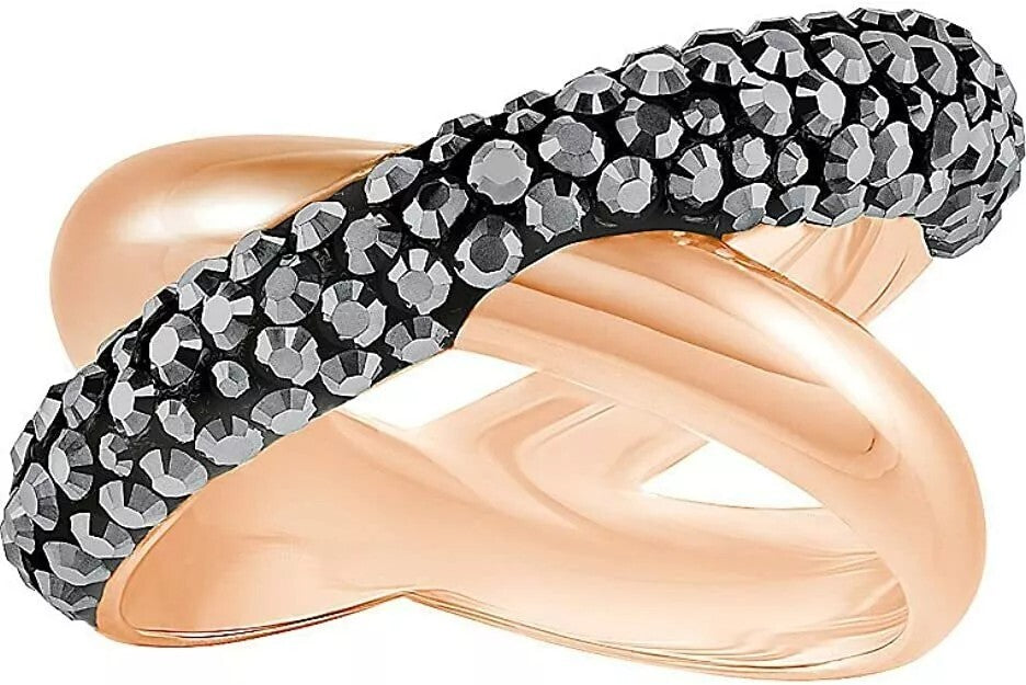 Genuine Swarovski Crystal CRYSTALDUST:RING CROSS JET/ROS 58  5372888 Brand New