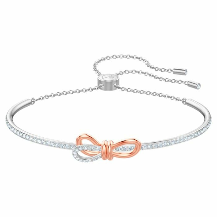 Swarovski Lifelong Bow bangle Bow, White, Mixed metal finish 5447079