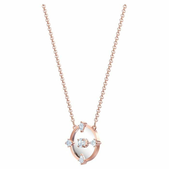 North necklace White, Rose-gold tone plated