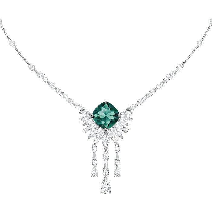 Genuine SWAROVSKI Palace Rhodium Plated Green and Clear Crystal | 5498815