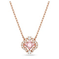 Genuine Swarovski Sparkling Dance Pink/Rose Gold-Tone Plated Necklace 5514488