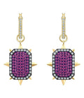 Genuine Swarovski Tarot Magic Hoop Pierced Earrings Purple 3 Way 5490915
