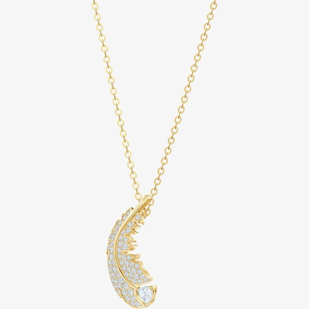 Genuine Swarovski Nice White Crystal Gold Tone Necklace 5505740