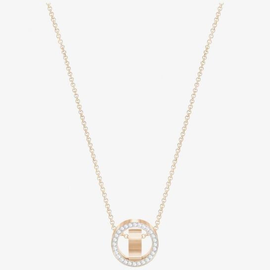 Genuine Swarovski Hollow Rose Gold Tone Circle Pendant 5289495