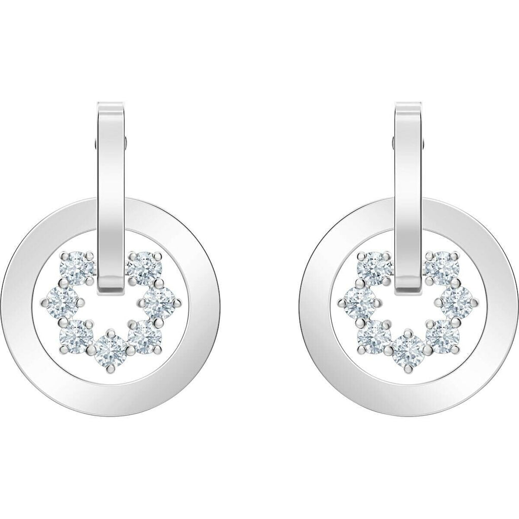 Genuine SWAROVSKI CRYSTAL FURTHER PIERCED EARRINGS DROP CIRCLE CRY 5499002