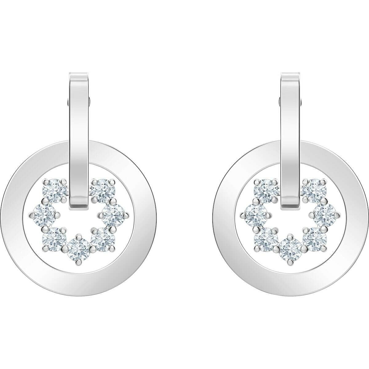 Genuine SWAROVSKI CRYSTAL FURTHER PIERCED EARRINGS DROP CIRCLE CRY 5499002
