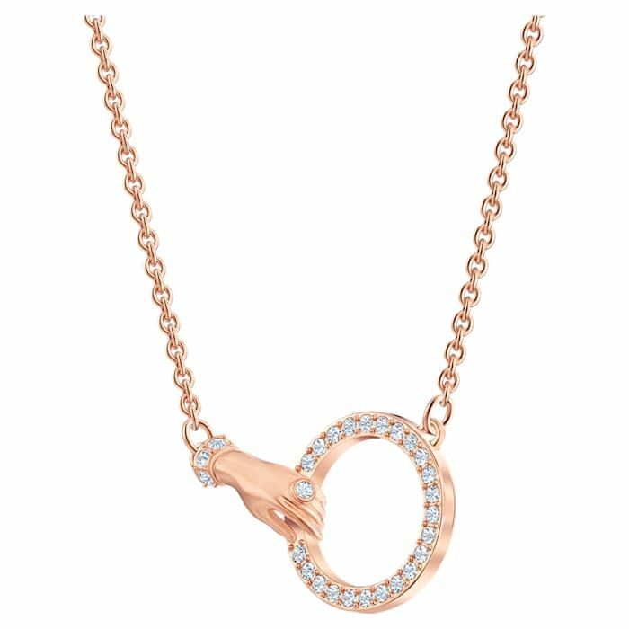 Swarovski Symbolic necklace Hand, White, Rose-gold tone plated 5489573