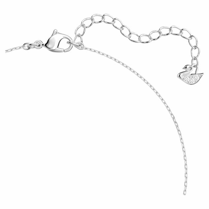 Attract necklace Round, White, Rhodium plated