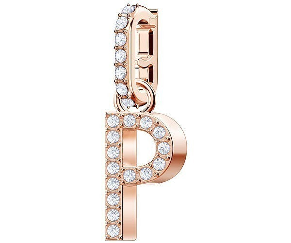 Genuine SWAROVSKI Charm Remix Letter "P" Rose Gold Plated 5437625