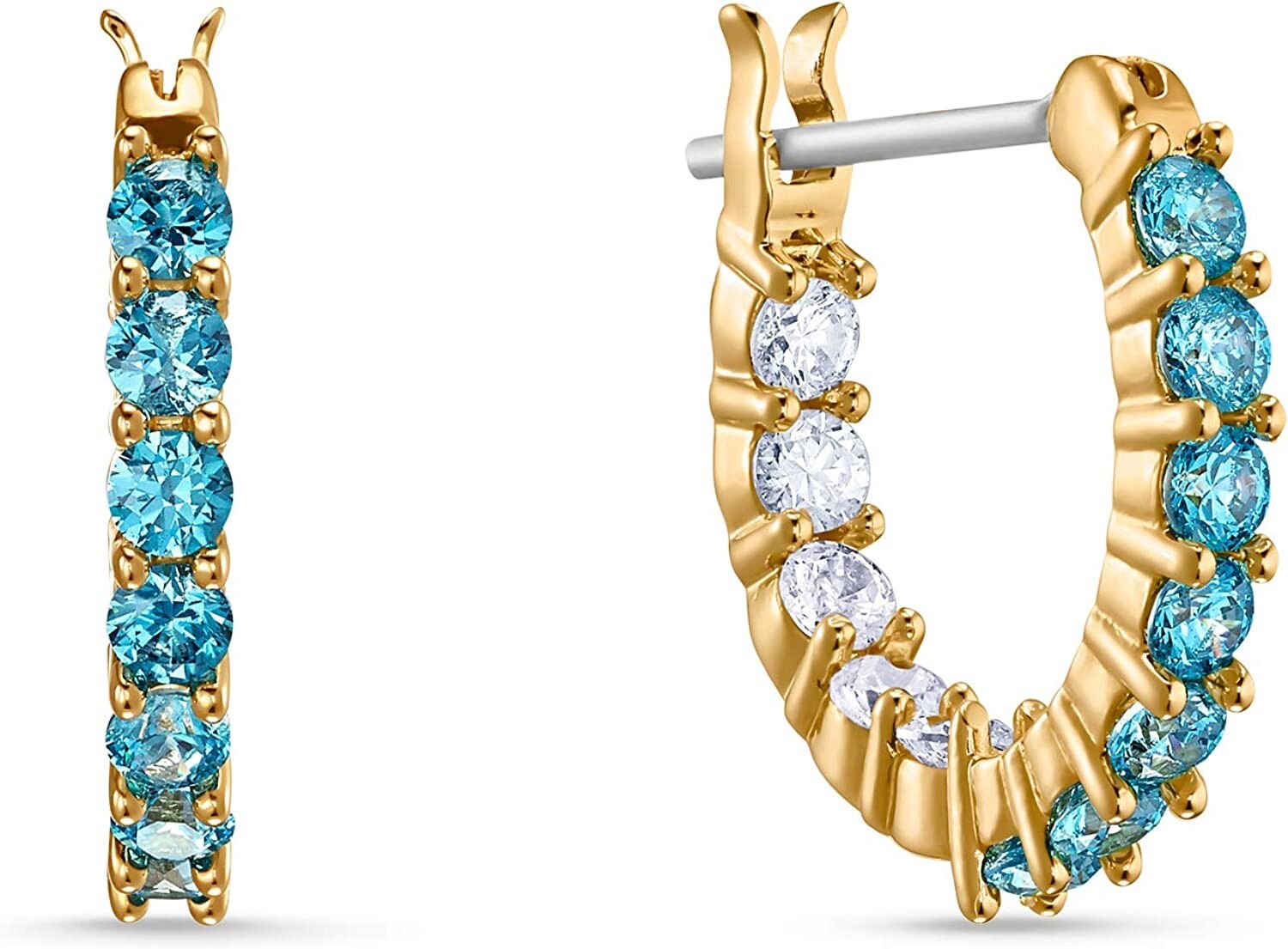 Genuine Vittore Swarovski 5514357 Hoop Earrings, Ladies, Gold Tone Plating