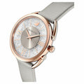 Swarovski Crystalline Glam watch Leather strap, Grey, Rose-gold tone 5452455