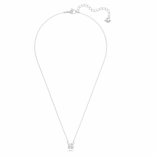Attract necklace Square, White, Rhodium plated