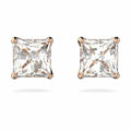 Swarovski Attract stud Earrings Square cut crystal, White, Rose-gold 5509935
