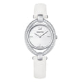 Genuine SWAROVSKI CRYSTAL STELLA WHITE LEATHER STRAP WATCH 5376812