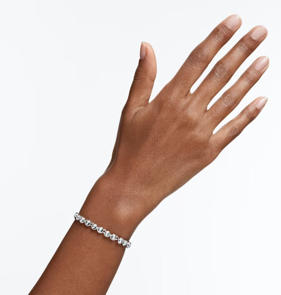 Genuine Swarovski  Round Cut White Rhodium Plated Tennis Bracelet 1791305
