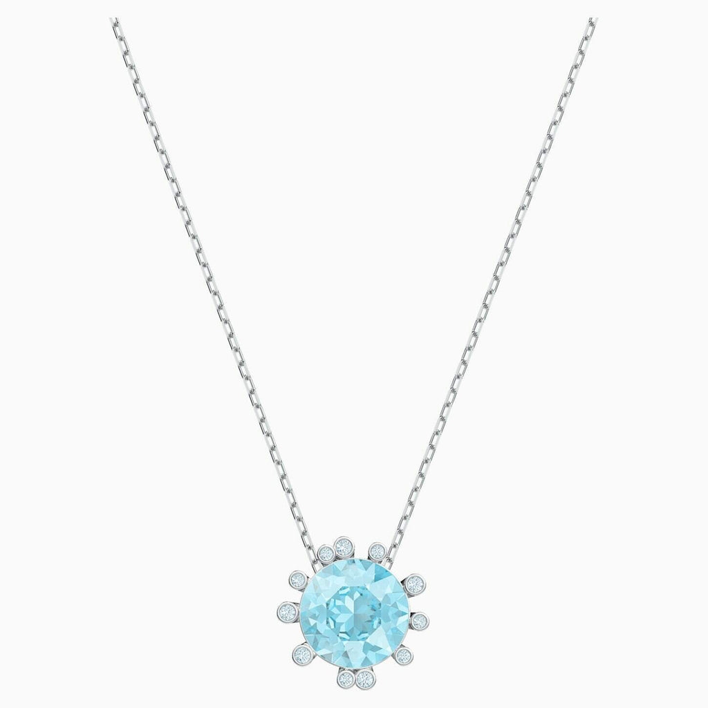 Genuine SWAROVSKI OLIVE BLUE CRYSTAL PENDANT NECKLACE 5479930