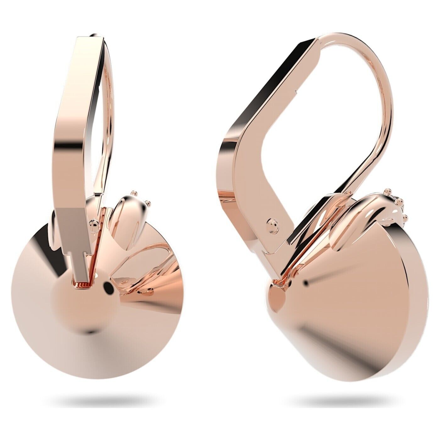 Genuine Swarovski Bella V drop earrings Round cut, Pink, Rose gold 5299318