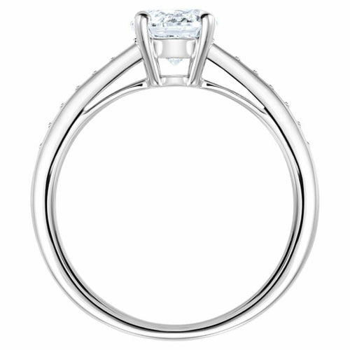 Attract ring Round cut crystal, White, Rhodium plated