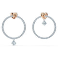 Genuine Swarovski Lifelong Heart Hoop Pierced Earrings, White, -5517933
