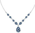 Genuine Swarovski Vintage Necklace Montana Blue Pear Drop 5472614