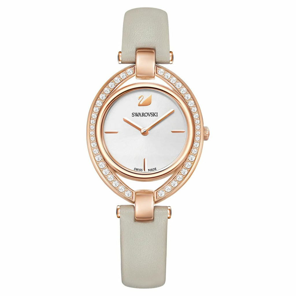 Stella watch Leather strap, Grey, Rose-gold tone 5376830