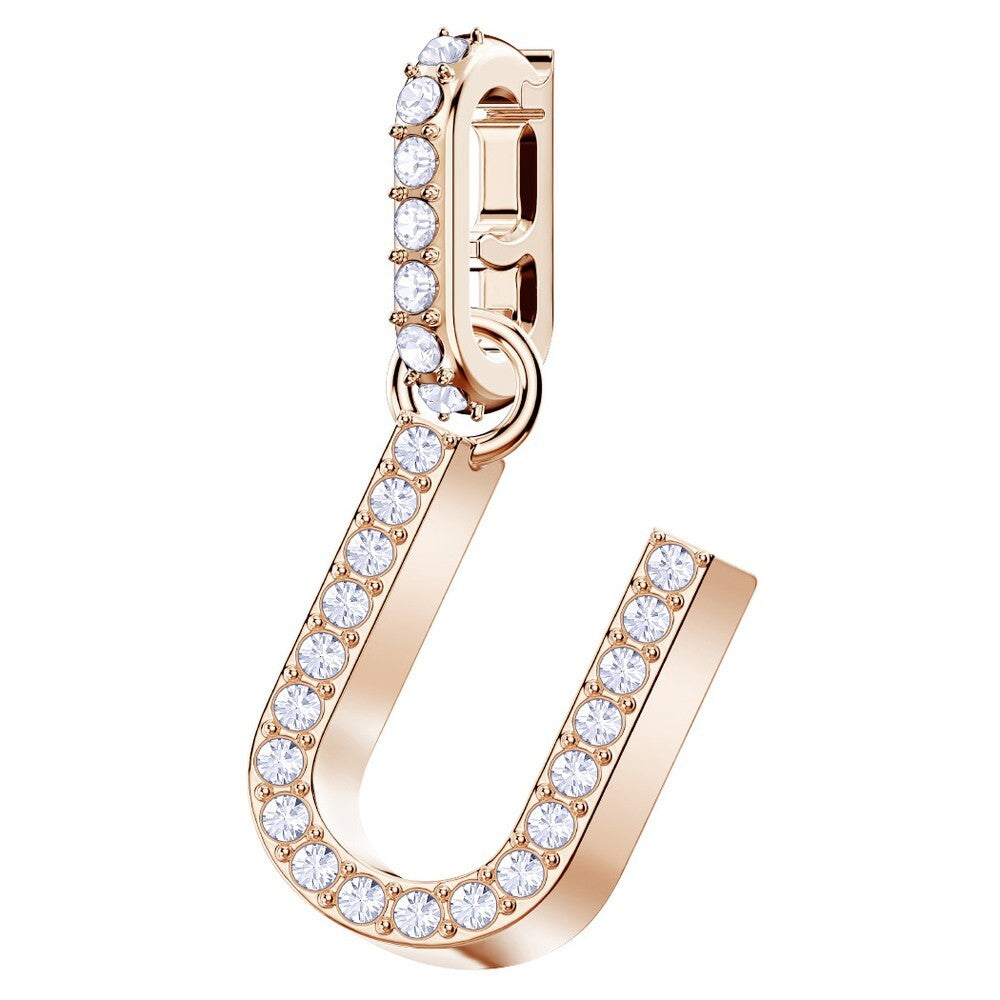 Genuine SWAROVSKI Charm Remix Letter "U" Rose Gold Plated 5437608