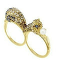 Genuine SWAROVSKI MARCH SQUIRREL DOUBLE MOTIF RING GOLD PLATE SIZE 58-60 5448907
