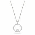 Creativity pendant Circular, White, Rhodium plated