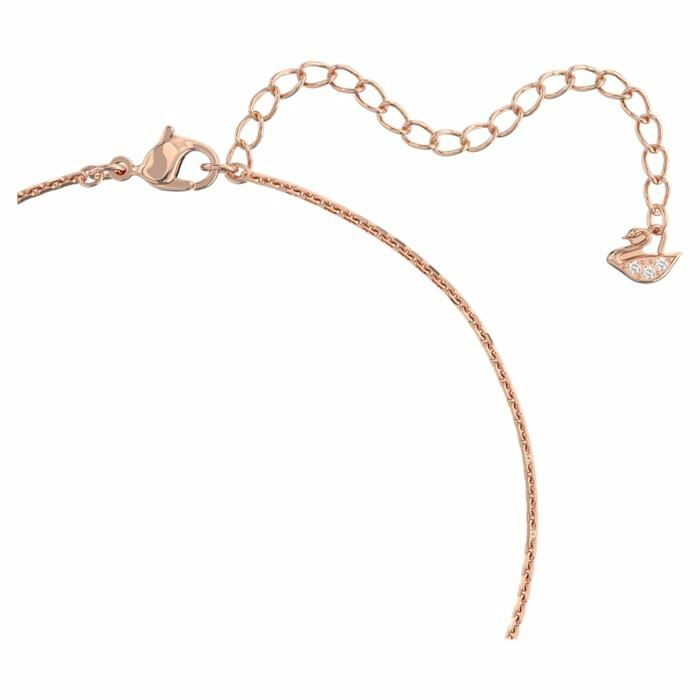 Swarovski Further pendant Pavé, Interlocking loop, White, Rose-gold tone 5419853