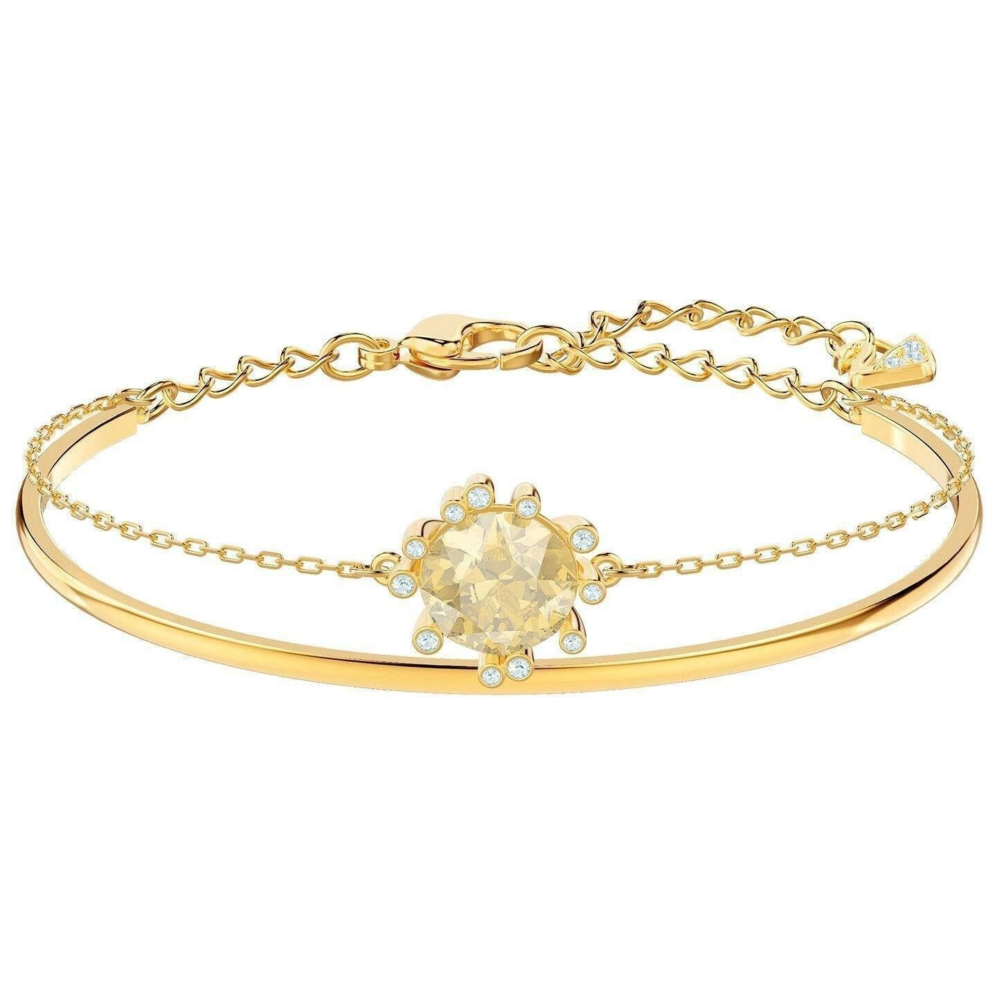 Genuine SWAROVSKI OLIVE BANGLE ROUND GOLD SIZE MEDIUM 5460990