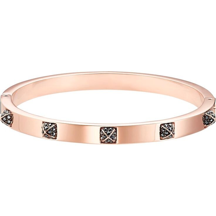 Genuine Swarovski Tactic Bangle, Black, Rose-gold Tone Plated 5511940