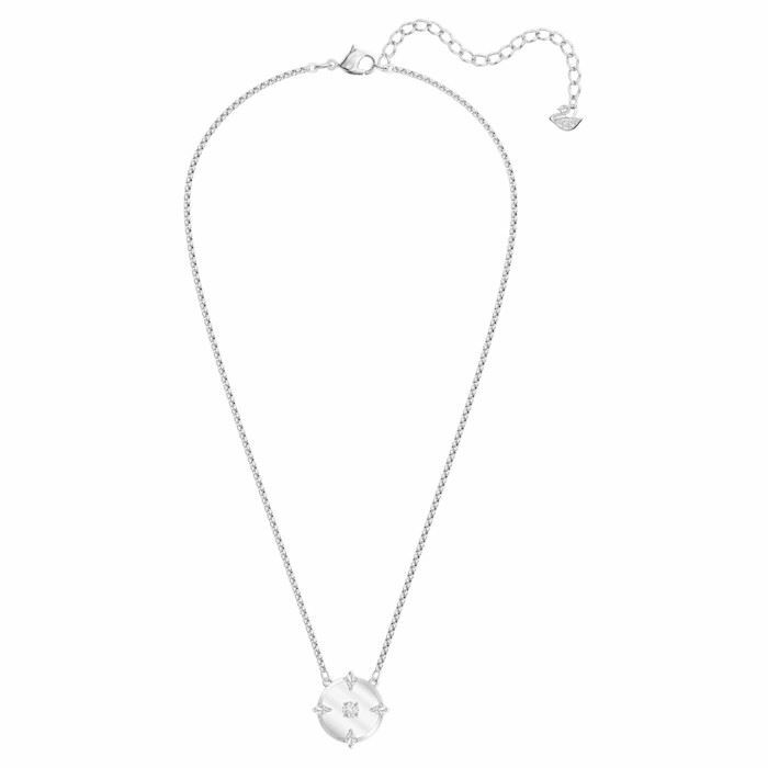 North necklace White, Rhodium plated