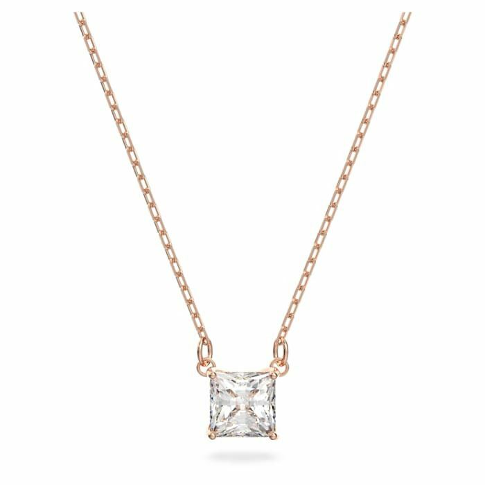 Swarovski Attract necklace Square, White, Rose-gold tone plated 5510698