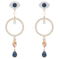 Genuine Swarovski Crystal Evil Eye Symbolic Hoop Pierced Earrings 5500642