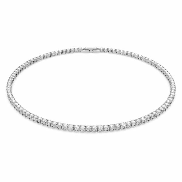 Swarovski Tennis Deluxe necklace Round, White, Rhodium plated 5494605