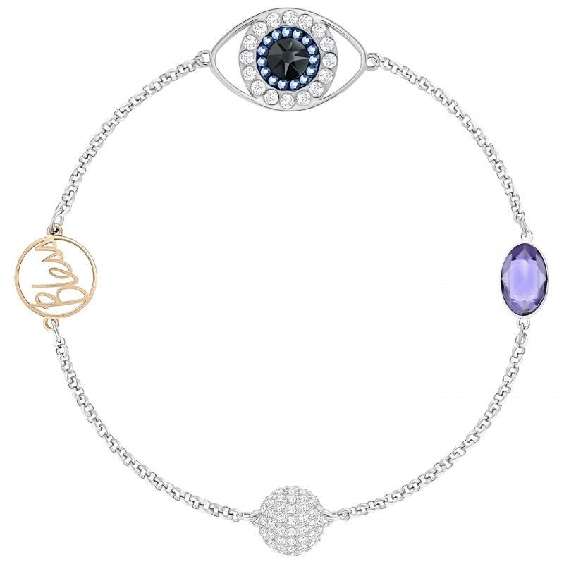GenuineSwarovski Remix Evil Eye Bracelet Size M Eye Rhodium Plated 5365749