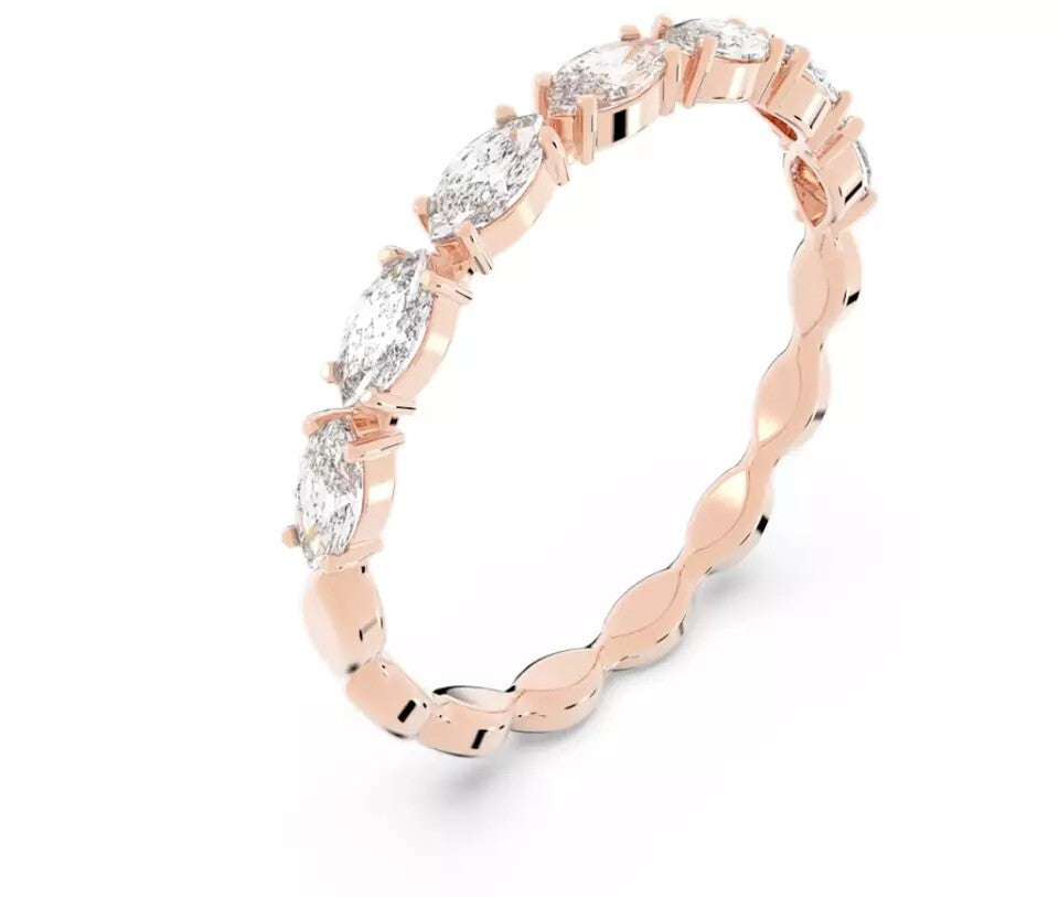Genuine Swarovski Crystal VITTORE:RING MARQUISE CZWH/ROS 55  5351769 Brand New