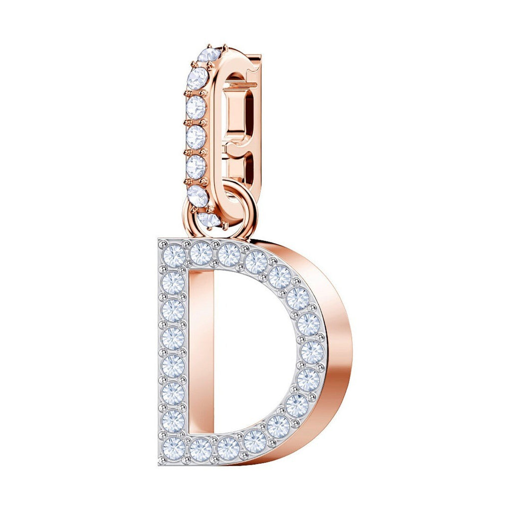 Genuine SWAROVSKI Charm Remix Letter "D" Rose Gold Plated 5437620