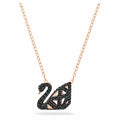 Dazzling Swan necklace Swan, Black, Mixed metal finish