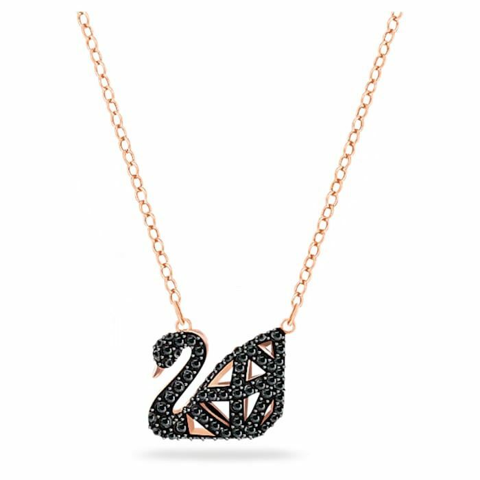 Dazzling Swan necklace Swan, Black, Mixed metal finish