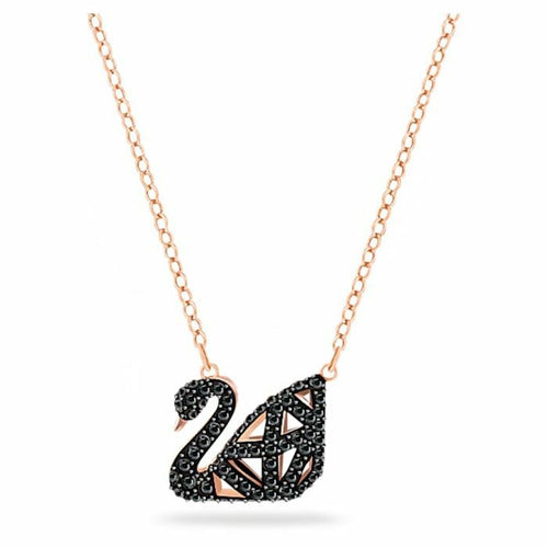 Dazzling Swan necklace Swan, Black, Mixed metal finish